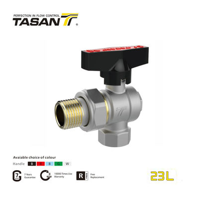 1-calowy mosiężny zawór kulowy kątowy z zaworem kulowym PN40 / 600psi 23L