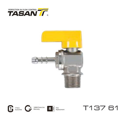 Ręczna moc 72,5 psi Zawór kulowy gazowy kątowy 1/2 cala Zawór gazowy T137 61